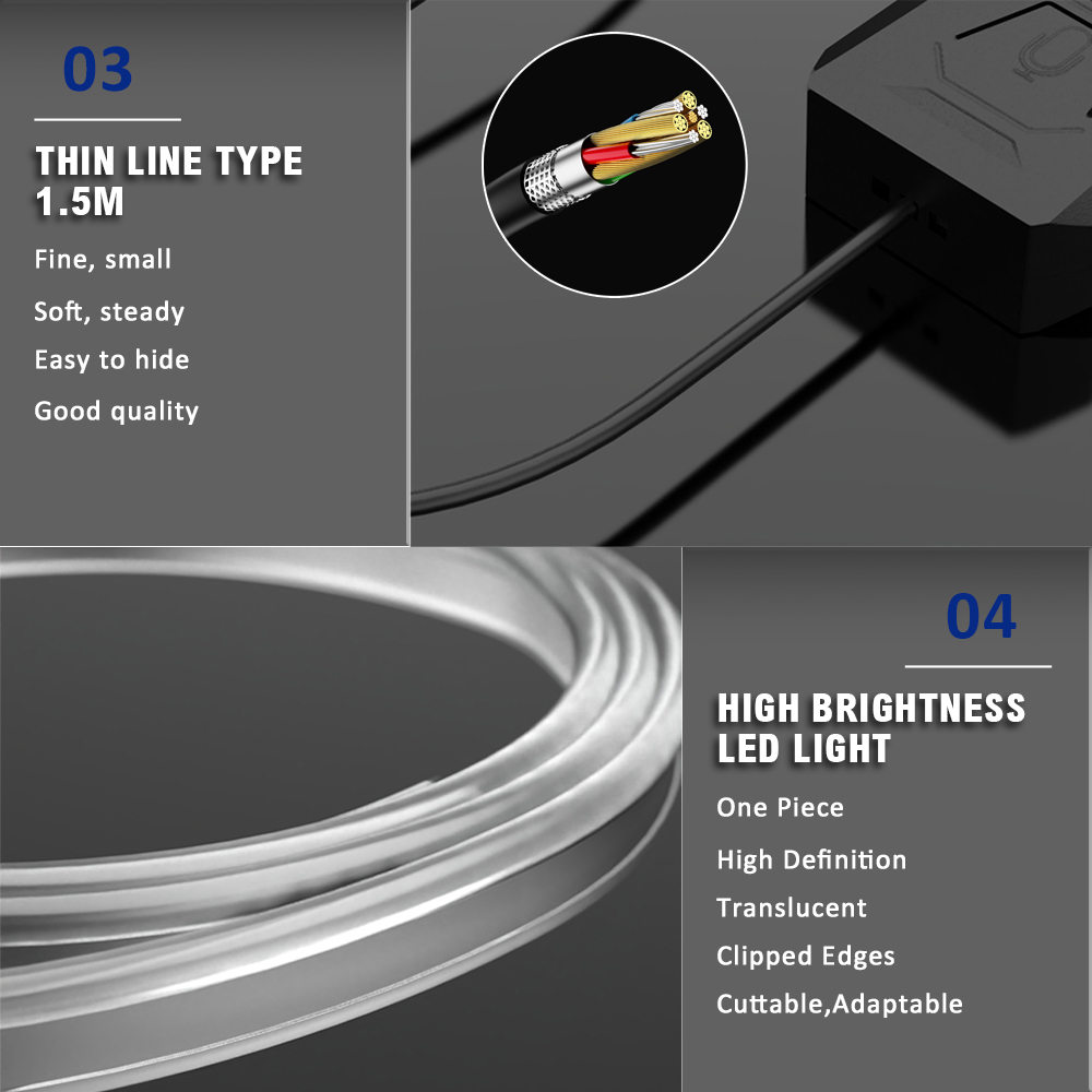 1 IN 3  Car RGB Ambient LED Li - Led Ambient Interior Car Lights App Control recension och pris