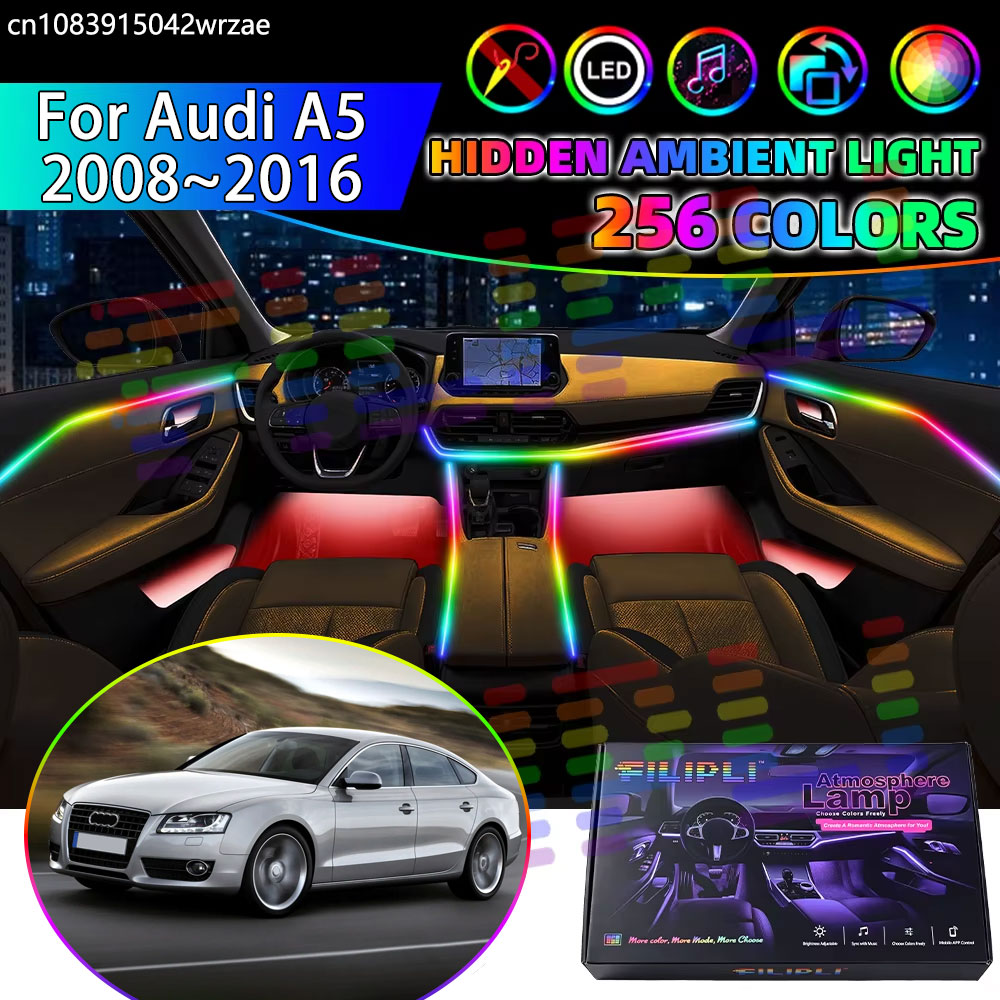 For Audi A5 2008~2016 8T 8F MK - Led Ambient Interior Car Lights App Control recension och pris