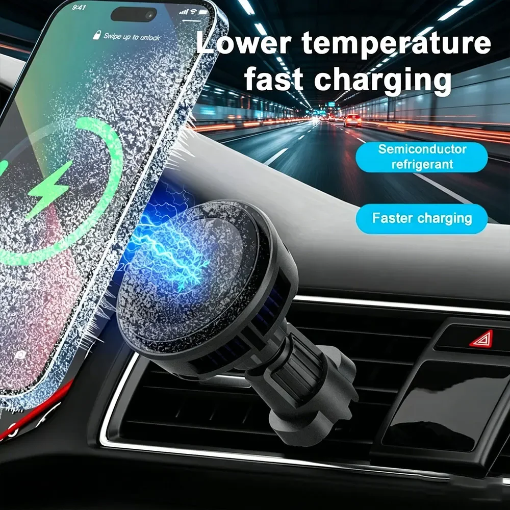 15W Ice Cooling Magnetic Wirel - Magnetic Phone Holder For Car Vent recension och pris